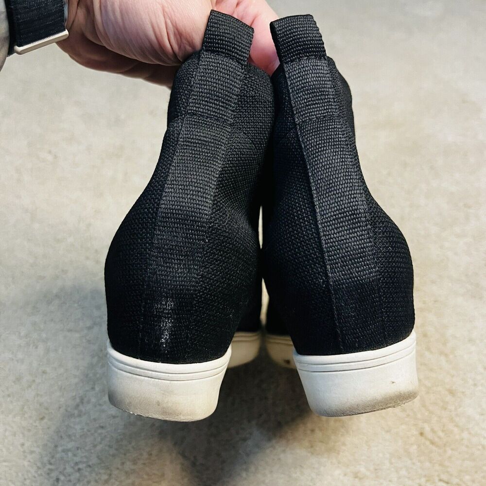 MIA Khloey Wedge Sneaker Women’s Size 9.5 M Black Pull On Knit Sock Comfort - Picture 4 of 9